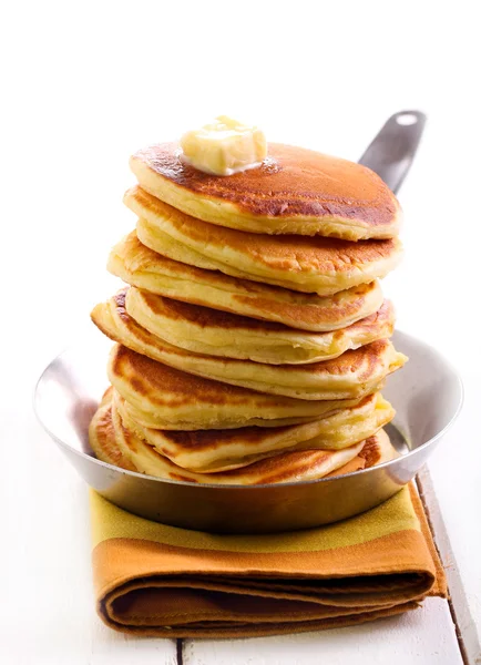 Pile of pancakes with butter — Stock Photo, Image