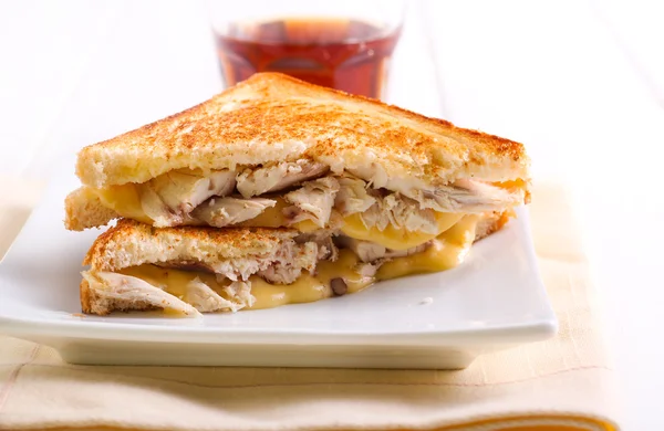 Chicken and cheese grilled sandwich — Stock Photo, Image