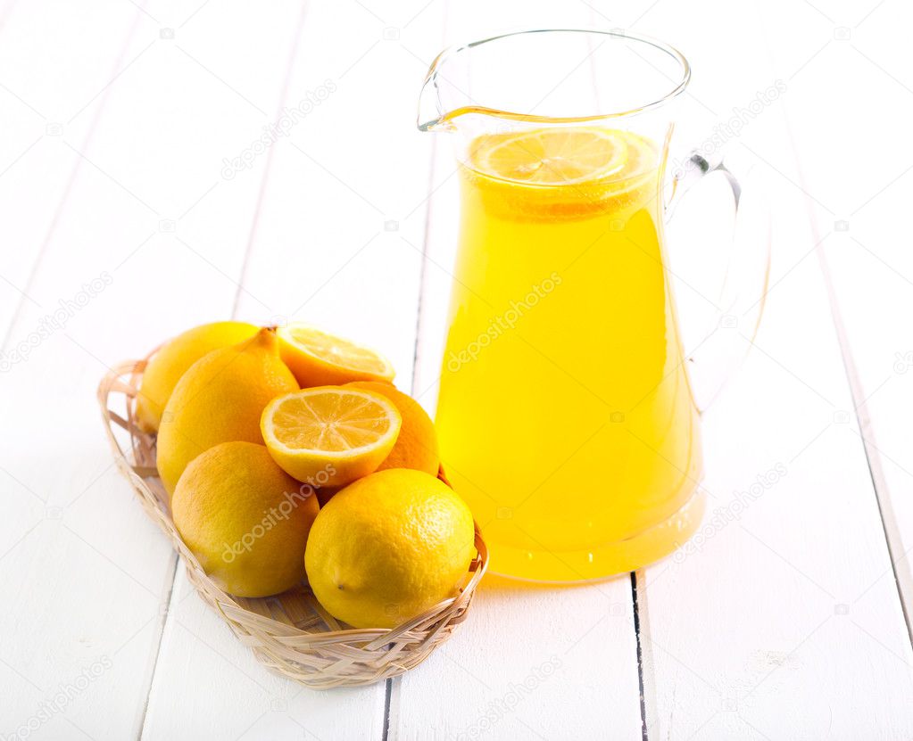 lemonade in a jar on table 