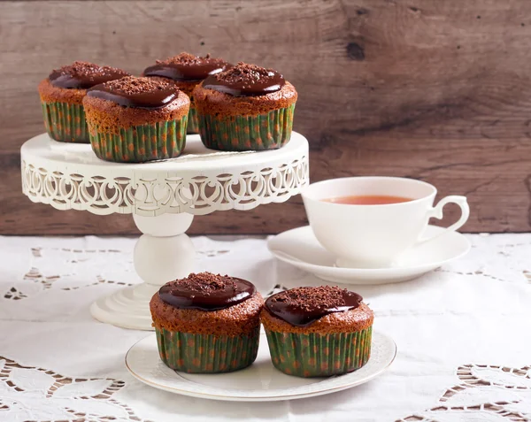 Lighter chocolate cupcakes — Stock Photo, Image