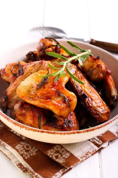 Roasted rosemary chicken wings — Stock Photo, Image