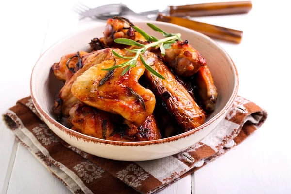 Roasted rosemary chicken wings — Stock Photo, Image