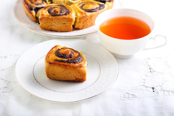 Poppy seed filling swirl buns — Stock Photo, Image