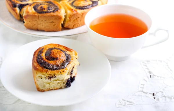 Poppy seed filling swirl buns — Stock Photo, Image