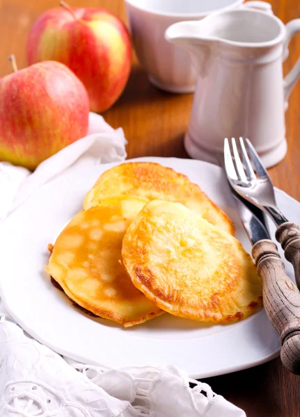 Apple fritters served on plate — Stock Photo, Image