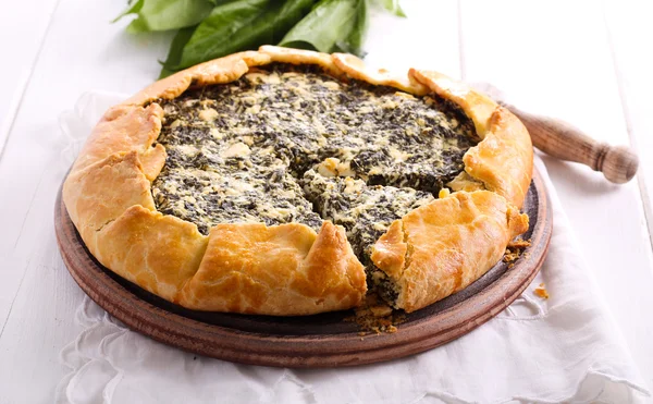 Spinach and feta galette — Stock Photo, Image