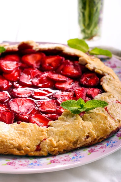 Erdbeerkuchen — Stockfoto