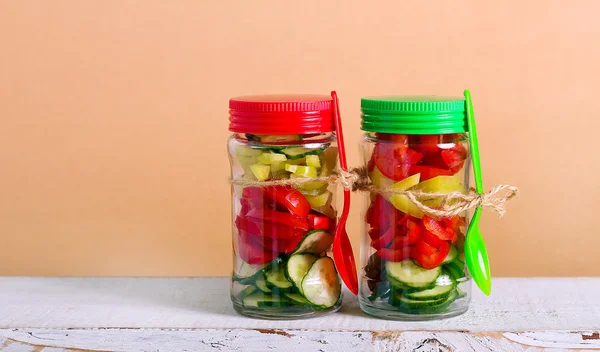 Vegetable slices for a salad — Stock Photo, Image