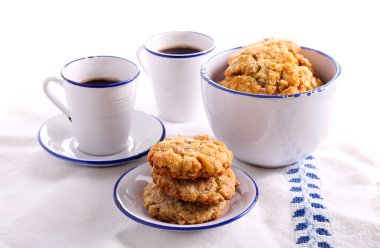 Bir tabak yulaf ezmesi kurabiye