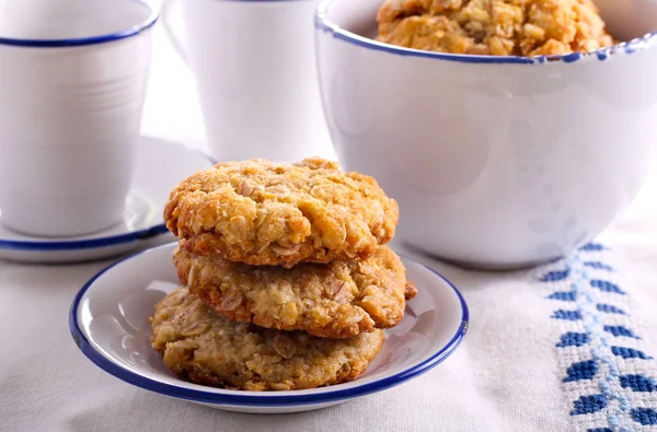 Oatmeal biscuits in a bowl — Stock Photo, Image