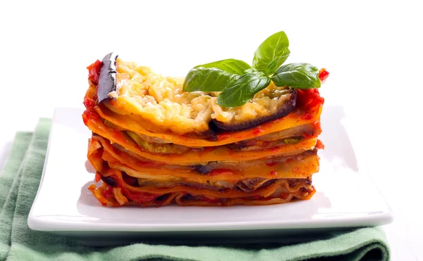 Slice of vegetarian lasagna — Stock Photo, Image