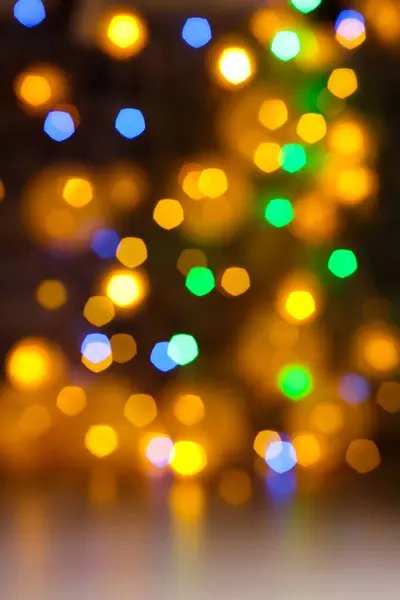 Kolorowe Światła Girlandy Bokeh Tło — Zdjęcie stockowe