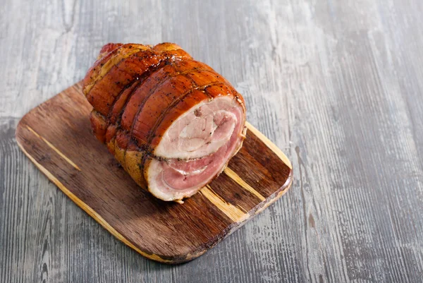 Spicy Smoked Pork Roll Board — Stock Photo, Image