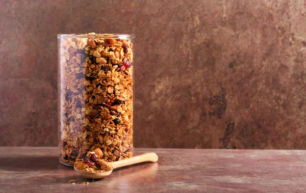 Granola Caseira Frasco — Fotografia de Stock