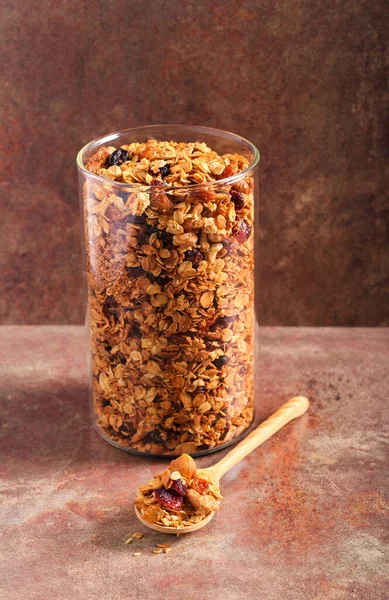 Granola Caseira Frasco — Fotografia de Stock