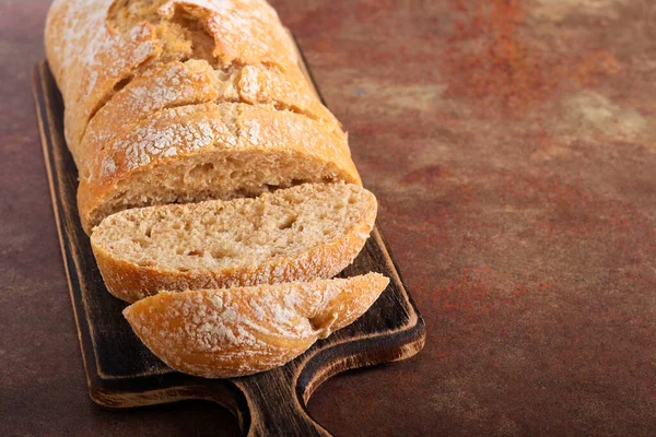 Fresh Homemade Bran Bread Loaf Sliced — Stock Photo, Image