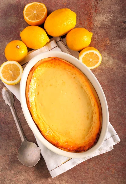 Lemon Honey Cheesecake Called Melopita — Stock Photo, Image