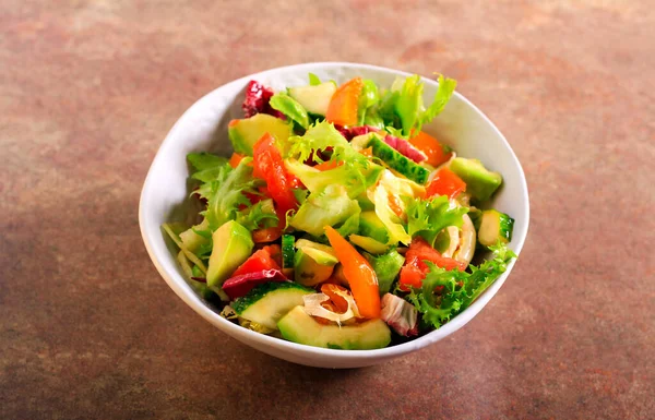 Salada Legumes Fresca Saudável Uma Tigela — Fotografia de Stock