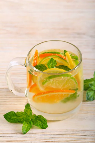 Citrus Mint Lemonade Jar — Stock Photo, Image