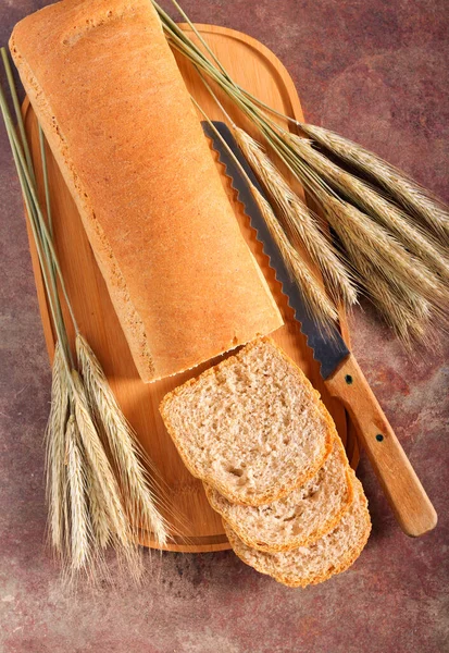 Pão Cereais Integral Caseiro Fatiado — Fotografia de Stock