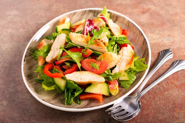 Sebzeli Otlu Tavuk Salatası — Stok fotoğraf