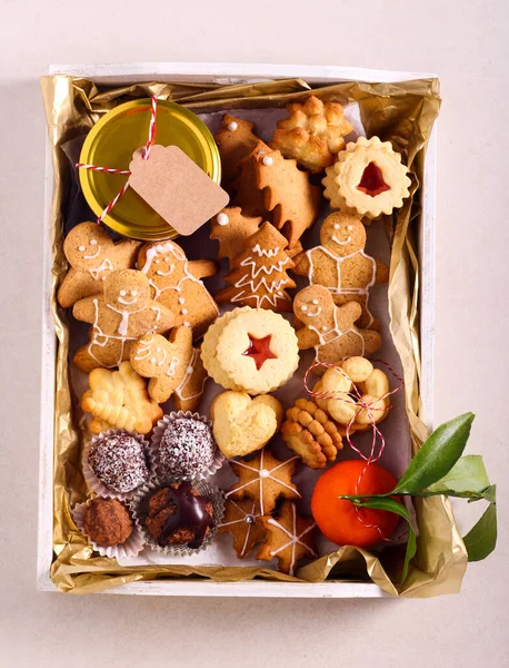Домашній Солодкий Подарунковий Набір Печивом Цукерками Варенням — стокове фото