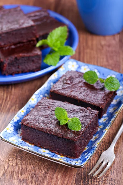 Schokolade und Kürbis Brownie — Stockfoto