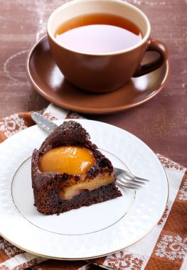 Bir dilim çikolatalı kek. 