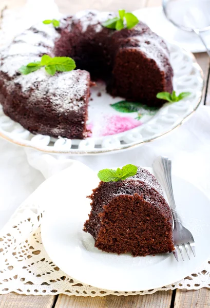 Pastel de anillo de chocolate — Foto de Stock