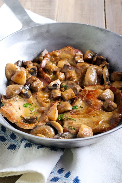 Pork chops in mushroom marsala sauce — Stock Photo, Image