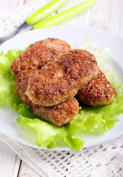 Beef mince meat cutlets — Stock Photo, Image