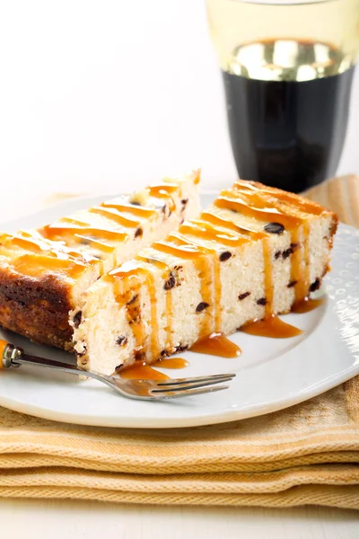 Segmenten van de Chocoladeschilfer cheesecake — Stockfoto