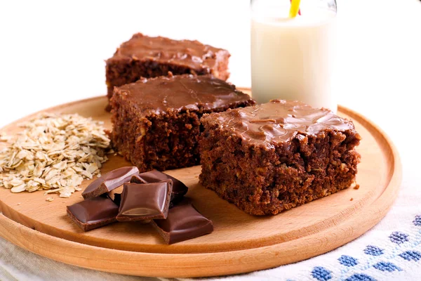 Barras de chocolate y avena — Foto de Stock