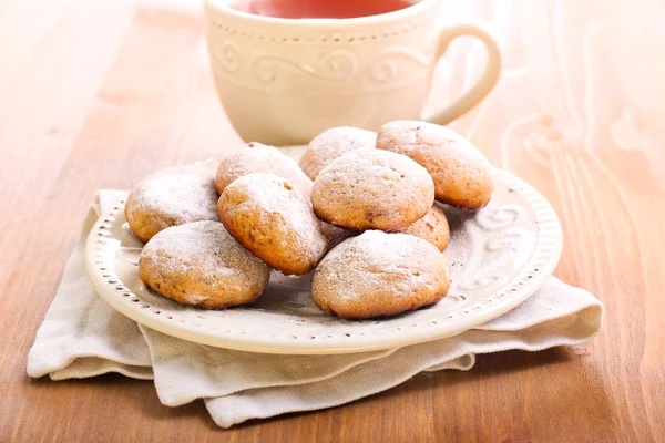 Cookies coated with icing sugar — Stock Photo, Image