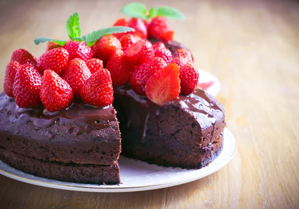 Torta al cioccolato a due strati — Foto Stock