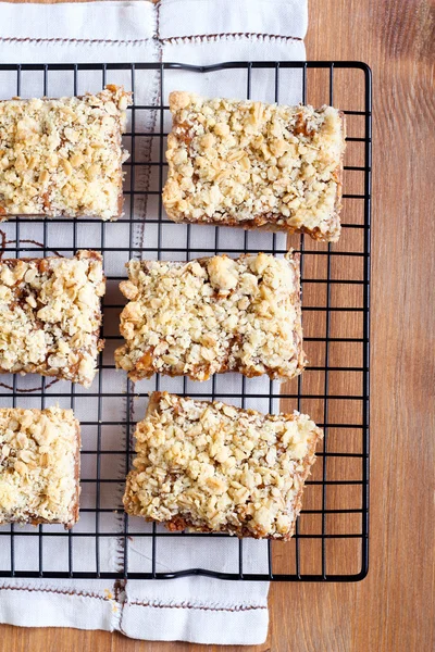 Chocolate and caramel oat bars — Stock Photo, Image