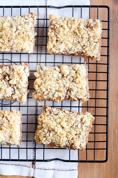 Chocolate and caramel oat bars — Stock Photo, Image