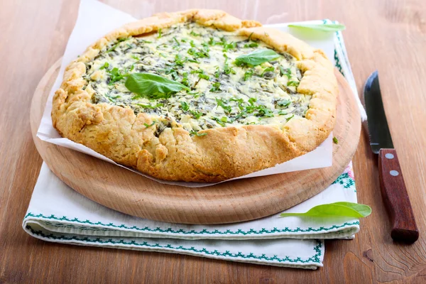 Spinach and feta galette — Stock Photo, Image