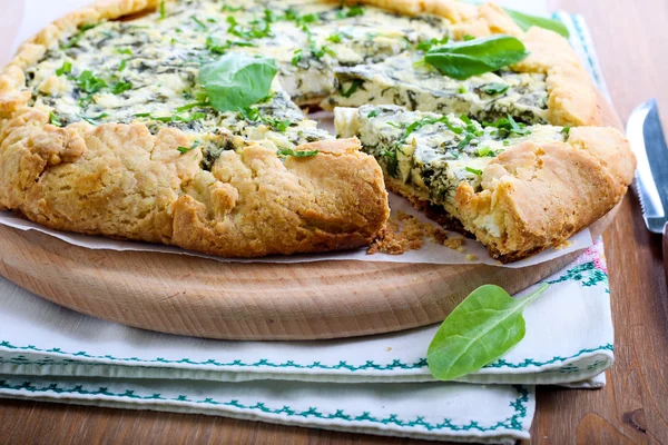 Spinach and feta galette — Stock Photo, Image