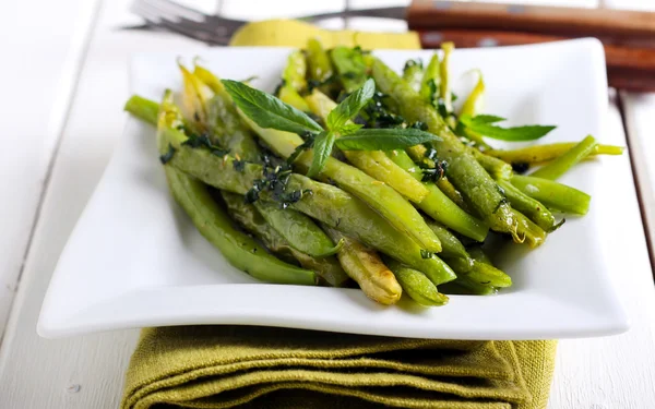 Minted green bean appetizer Stock Photo