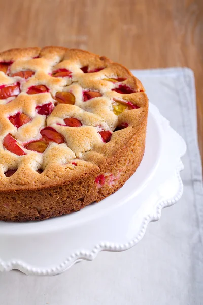 Tarta de esponja de ciruela — Foto de Stock