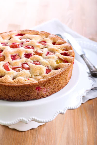 Tarta de esponja de ciruela — Foto de Stock