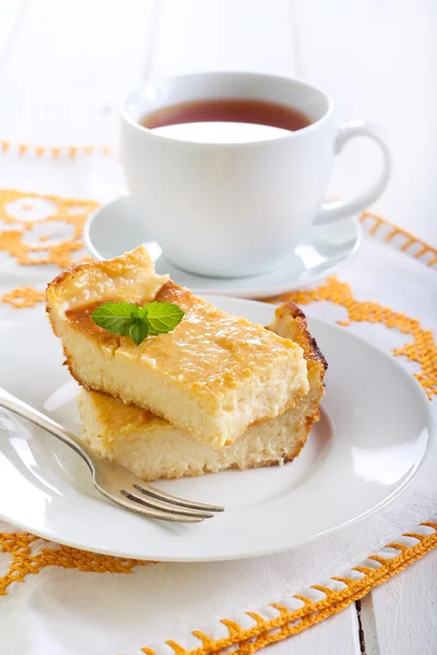 Slices of homemade cheesecake — Stock Photo, Image