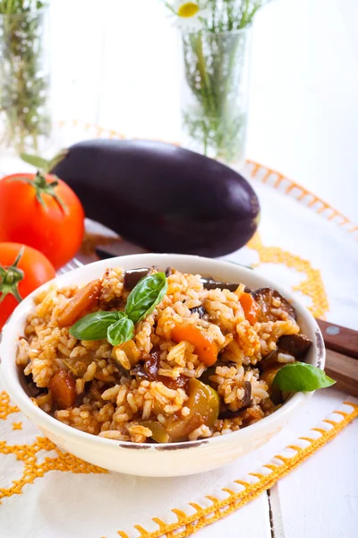 Arroz con verduras estofadas — Foto de Stock