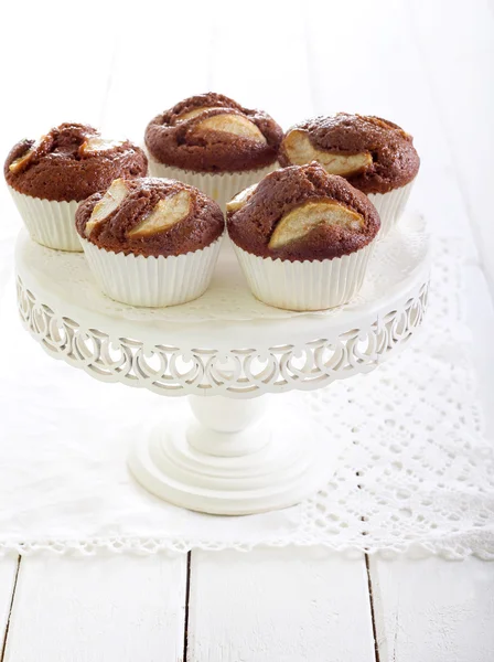 Pear and chocolate cakes — Stock Photo, Image
