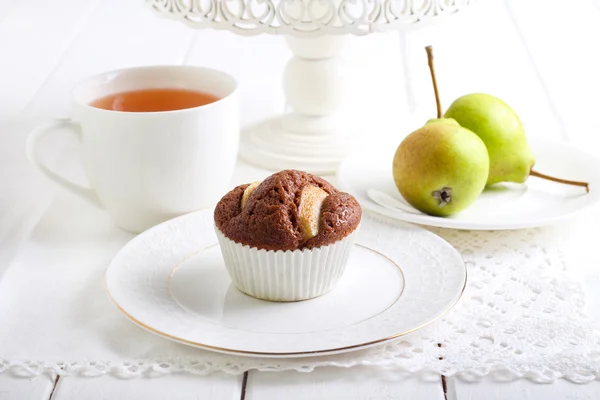 Pear and chocolate cake — Stock Photo, Image