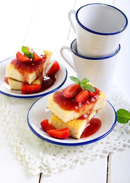 Käsekuchenscheiben — Stockfoto