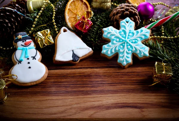 Kerstmis ingericht iced cookies — Stockfoto