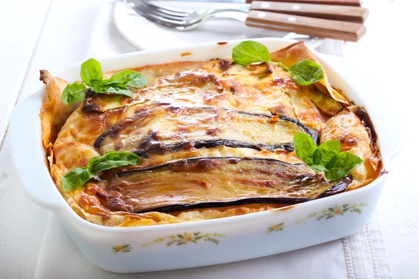 Lasagne di verdure in una teglia — Foto Stock