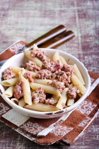 Pasta with beef — Stock Photo, Image